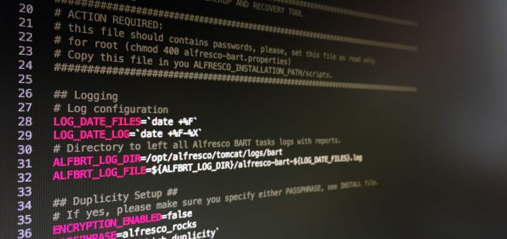 Image with code of Alfresco bart utility