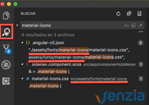 Checking icons source on code