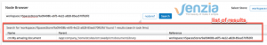 List of result in node browser